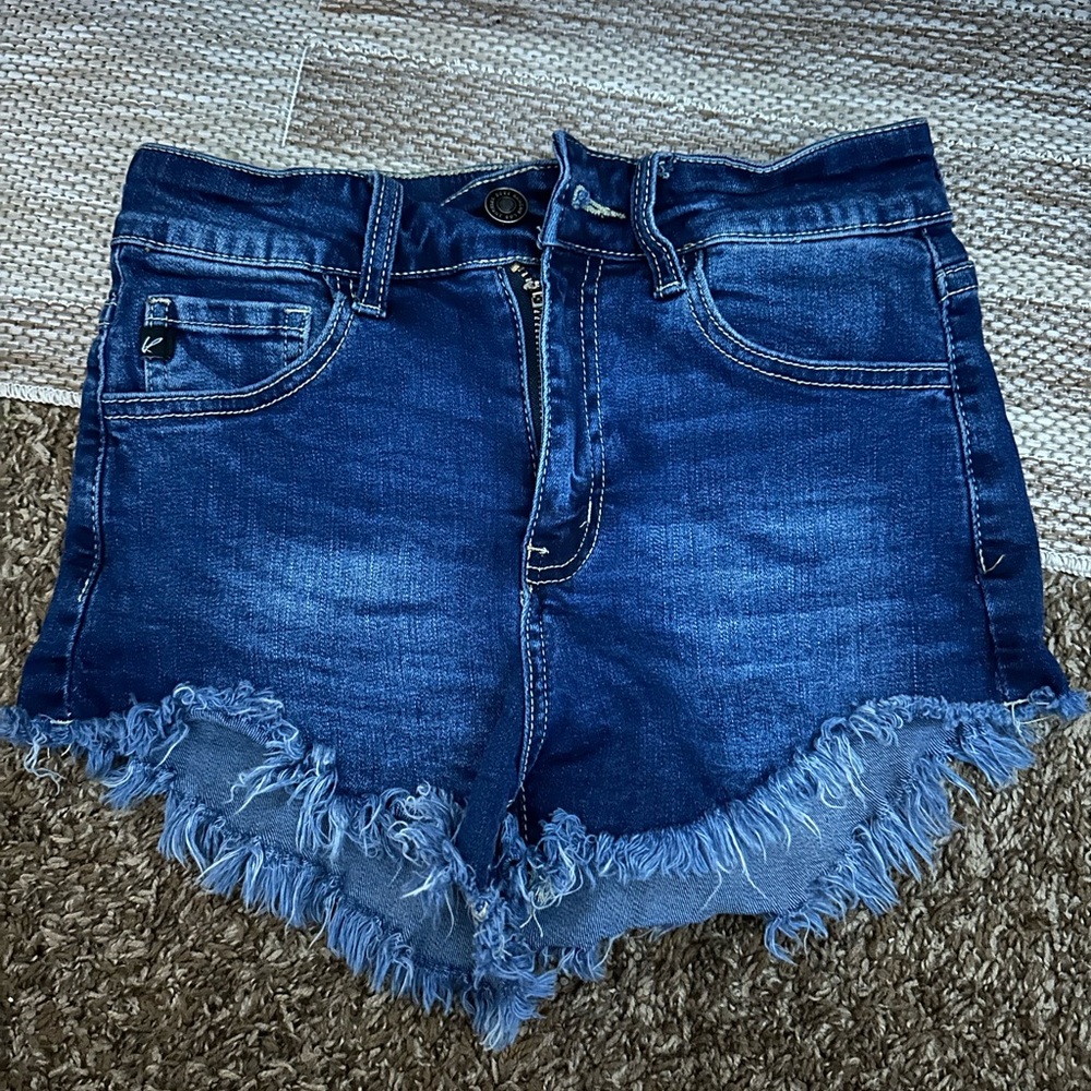 Denim Frayed Hem Women Shorts